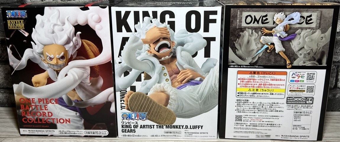 Anime One Piece Monkey D Luffy Gear5 Nika set of 3 Figure BANPREST Japan