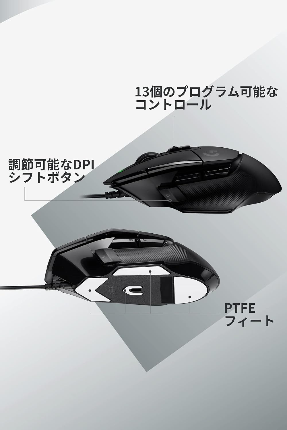 Logicool G G502 X Wired Gaming Mouse LIGHTFORCE Hybrid Switches HERO 25K Sensor 13 Programmable Buttons 89g Black G502X-BK Japan