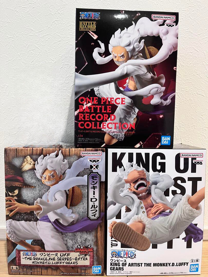 Anime One Piece Monkey D Luffy Gear5 Nika set of 3 Figure BANPREST Japan