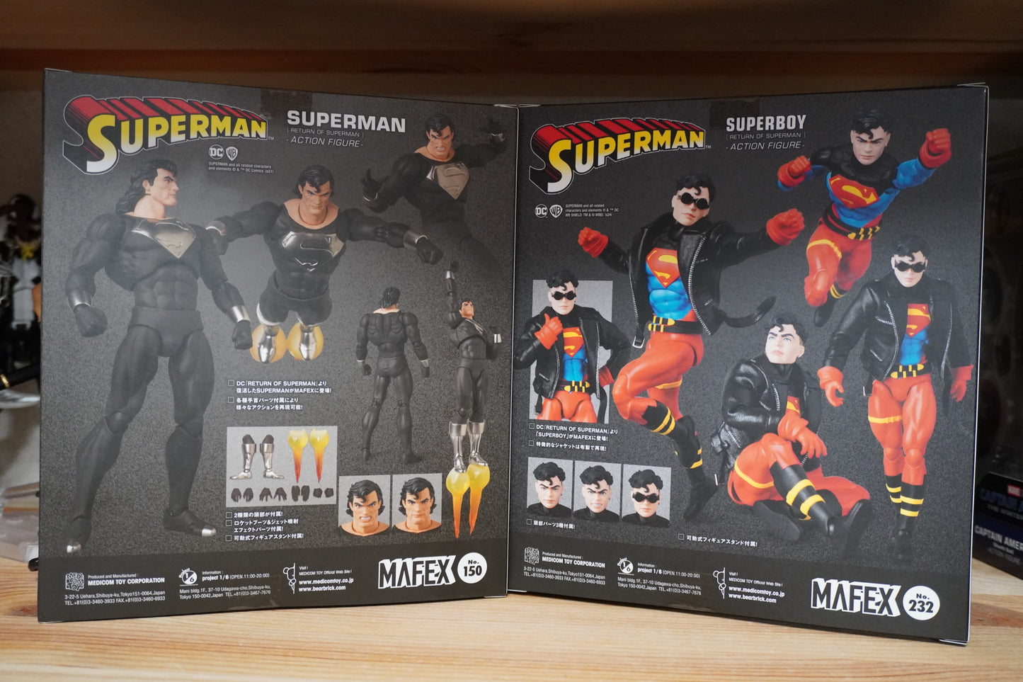 MAFEX No.232 SUPERBOY & No.150 SUPERMAN (Return of Superman) Figures by Medicom Toy