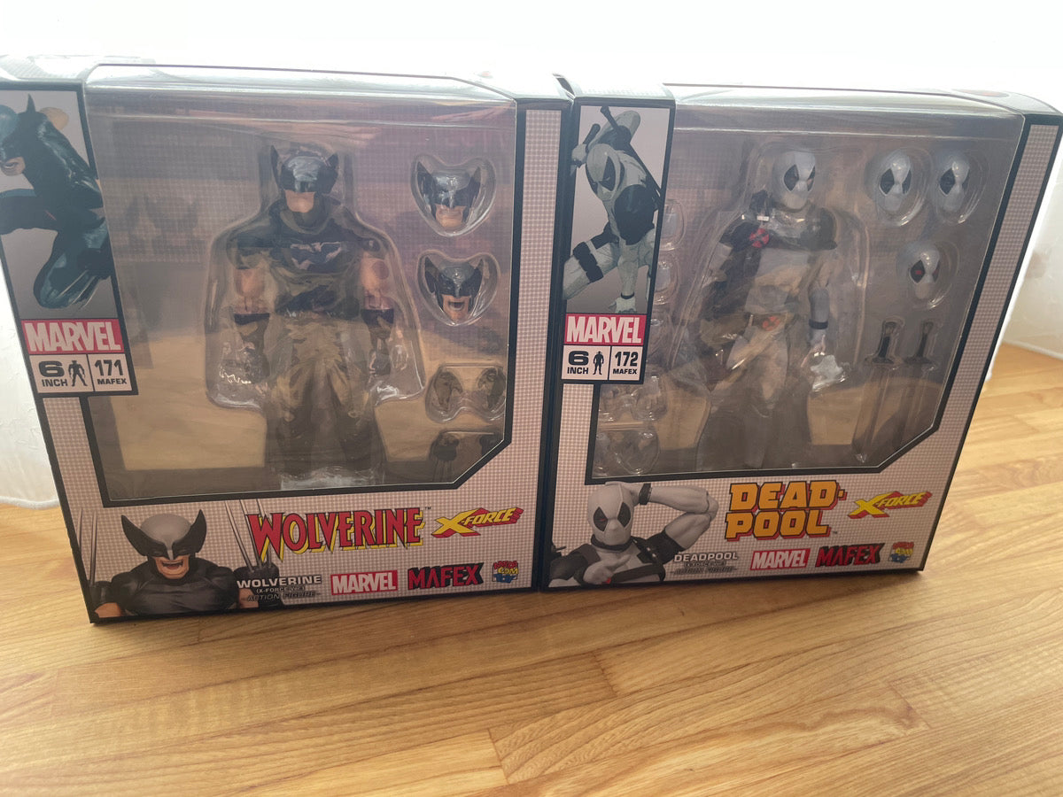 WOLVERINE X-FORCE Ver. & DEADPOOL X-FORCE Ver. Action Figures Set by MAFEX