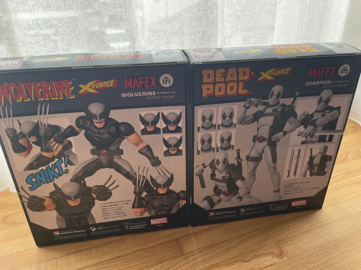 WOLVERINE X-FORCE Ver. & DEADPOOL X-FORCE Ver. Action Figures Set by MAFEX