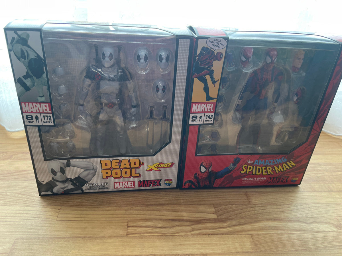 MEDICOM TOY MAFEX No.172 Deadpool X-Force Ver. & No.143 Ben Reilly Spider-Man