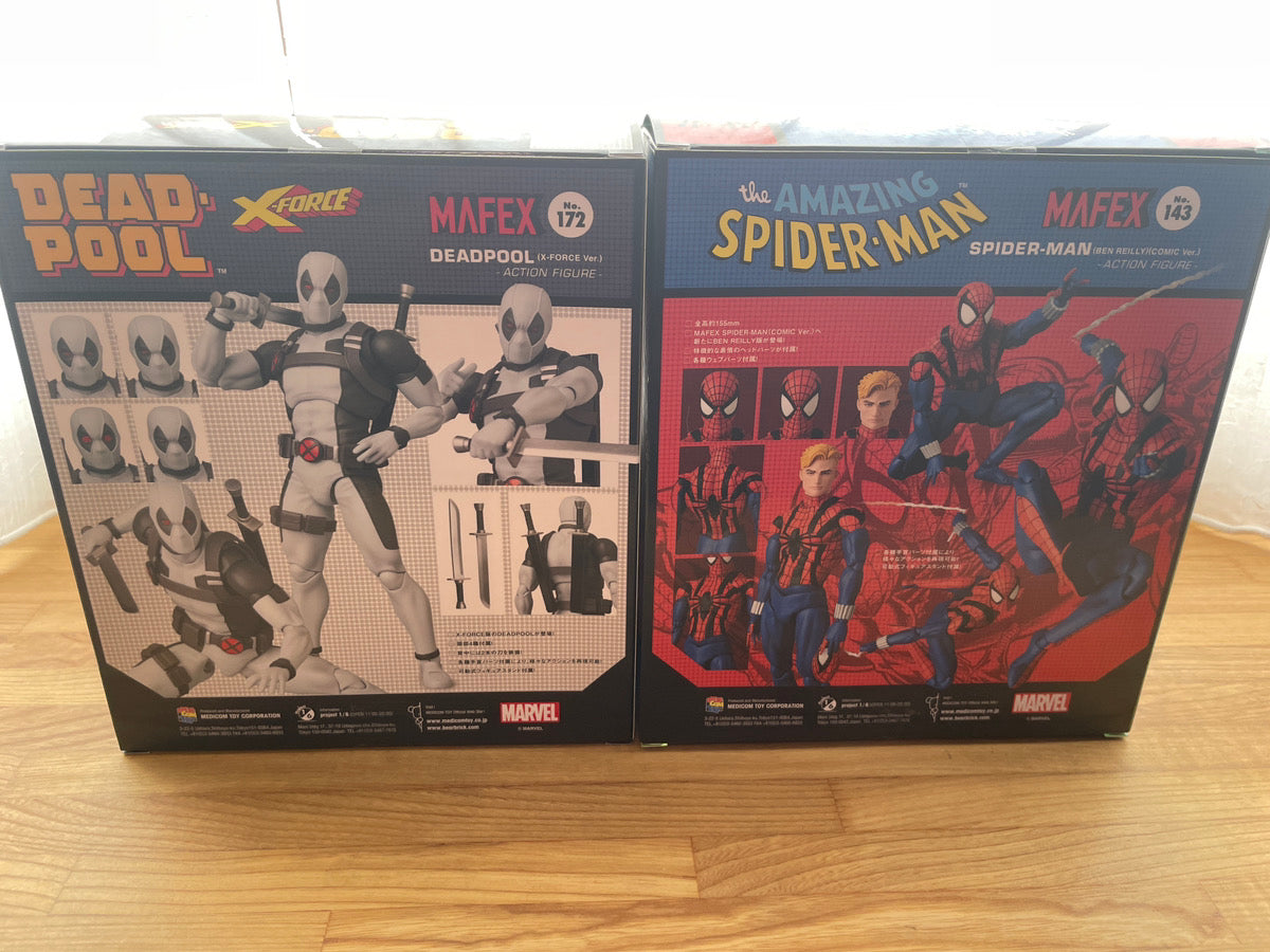MEDICOM TOY MAFEX No.172 Deadpool X-Force Ver. & No.143 Ben Reilly Spider-Man
