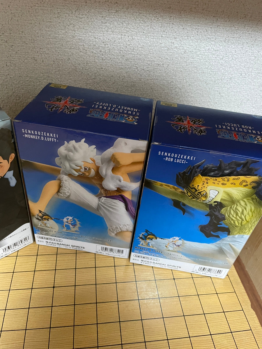 One Piece Luffy Gear 5 & Rob Lucci Figure Set of 4 - Senko Zekkei Banprest