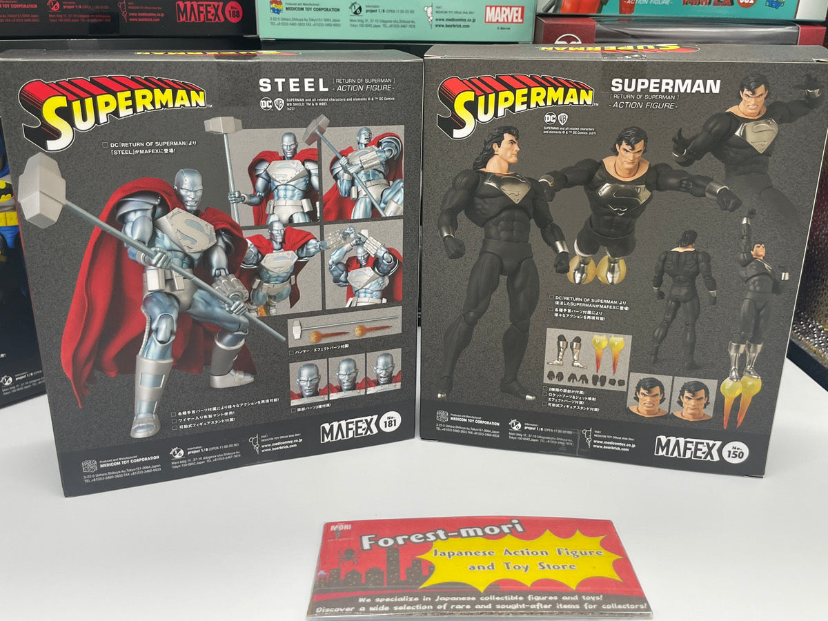 MEDICOM TOY MAFEX No.150 SUPERMAN & No.181 STEEL (Return of Superman) Figure Set