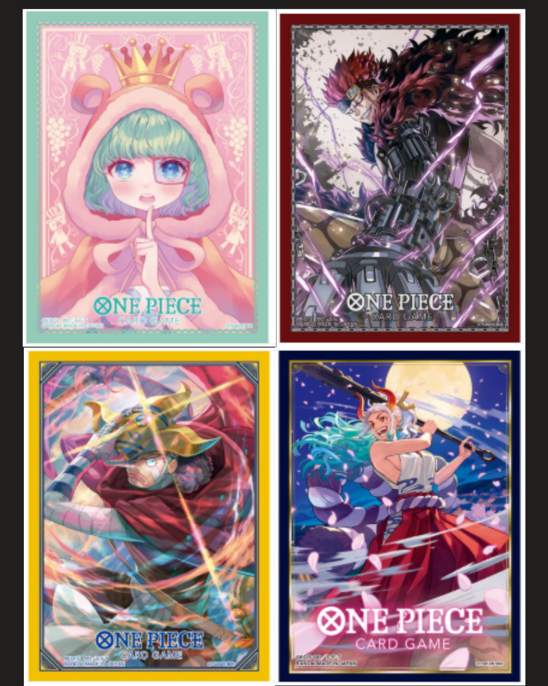 ONE PIECE Card Game Card Sleeves 4 Set 70 Each Sugar Kid Sogeking Yamato
