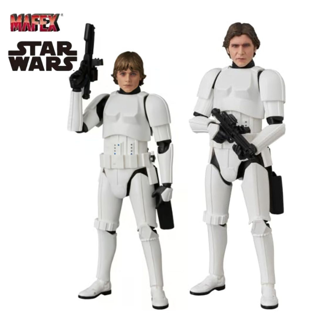 MAFEX Luke Skywalker #257 & Han Solo #258 Set Star Wars Action Figures JAPAN