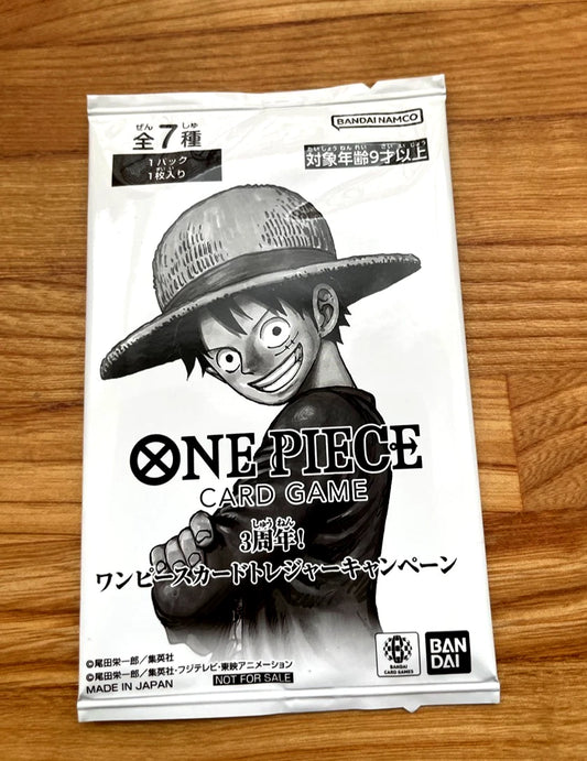 One Piece Card Game Promotion Pack 3rd Anniversary Treasure Campaign Sealed JP