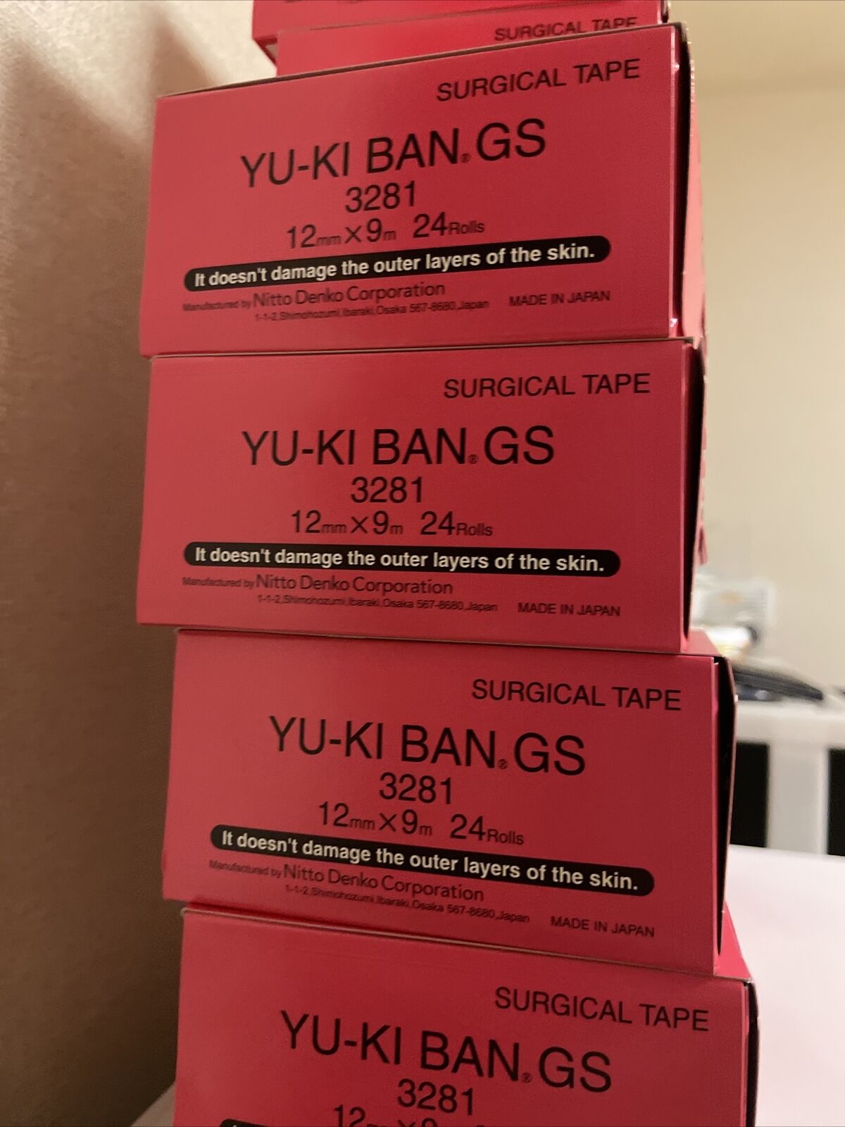 Nitoms Yu-ki ban GS 12mm x 9m Surgical Medical Tape 24 Rolls 3281 ×20