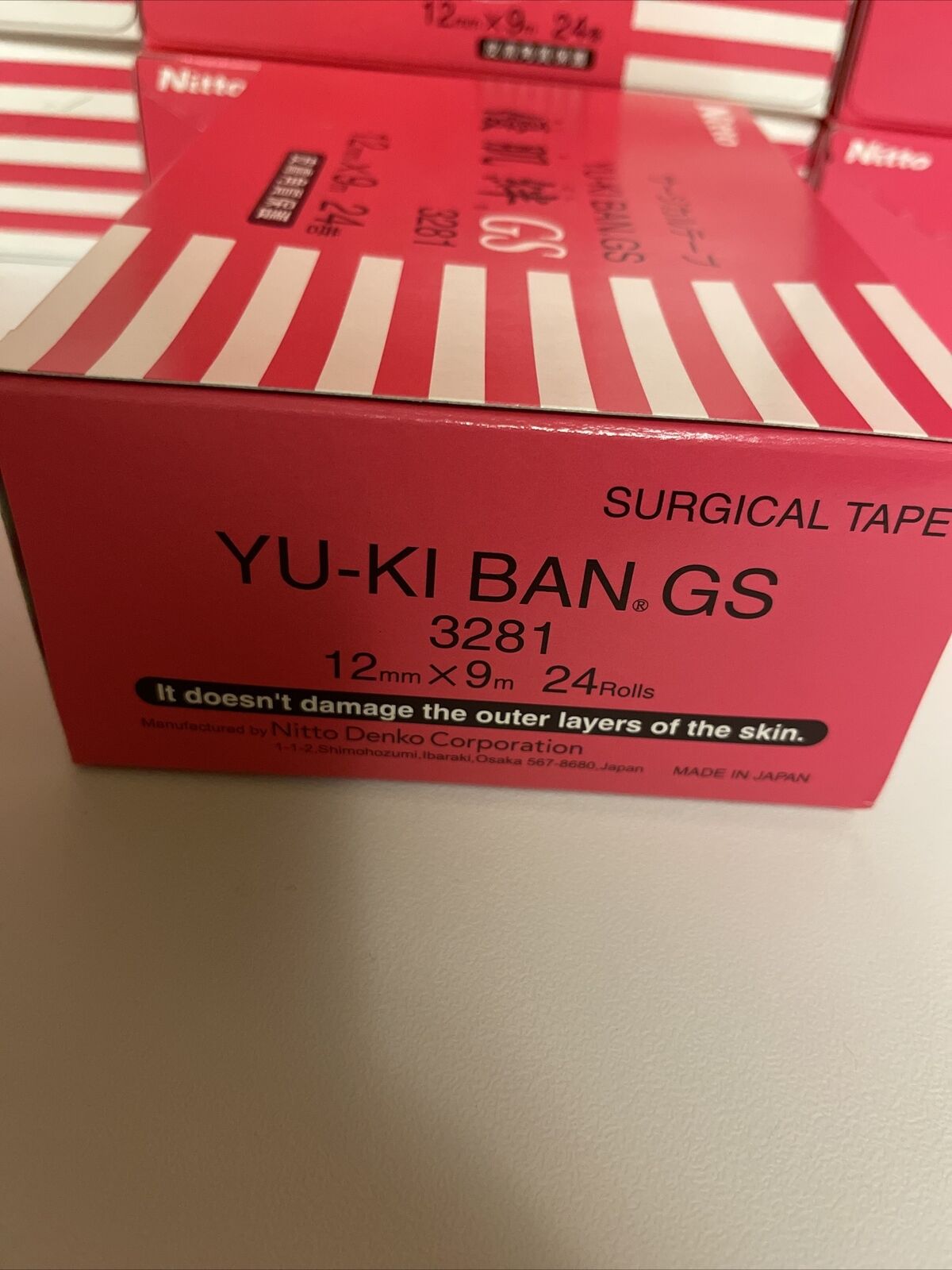 Nitoms Yu-ki ban GS 12mm x 9m Surgical Medical Tape 24 Rolls 3281 ×20