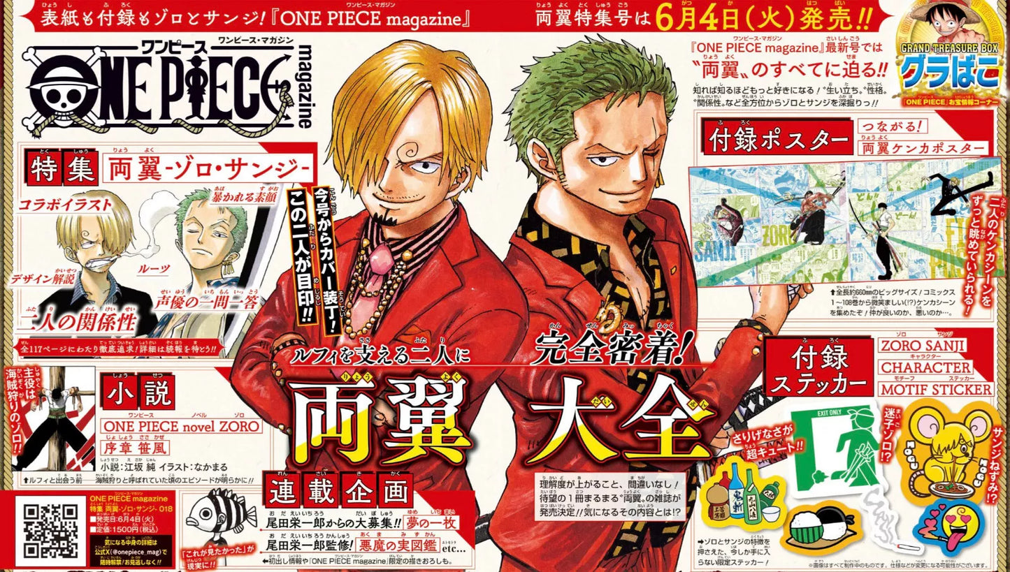 One Piece Magazine Vol.18 Special Feature Both Wings Zoro Sanji Japanese