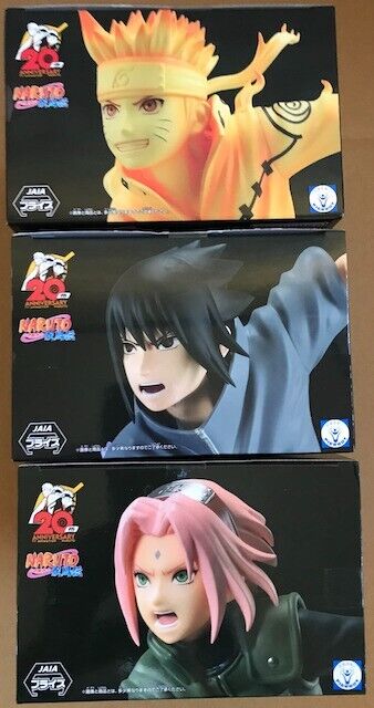 NARUTO Shippuden Spectacle Panel Figure Set with Naruto Sasuke Sakura and Logo