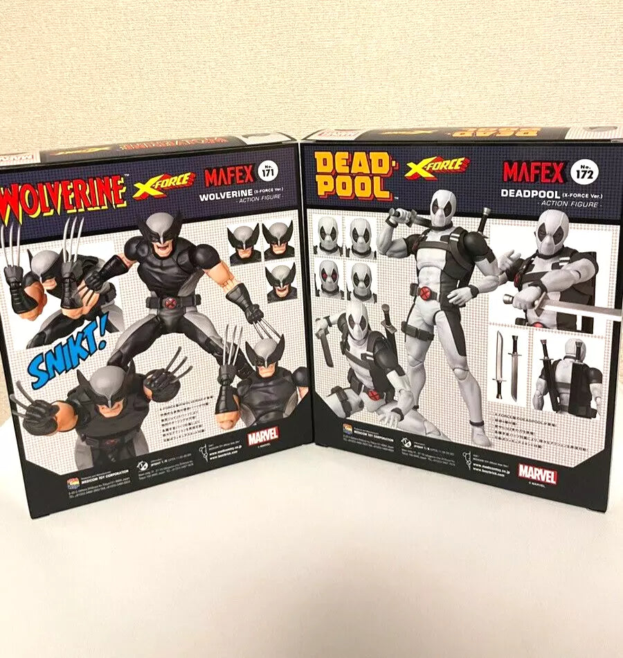 WOLVERINE X-FORCE Ver. & DEADPOOL X-FORCE Ver. Action Figures Set by MAFEX