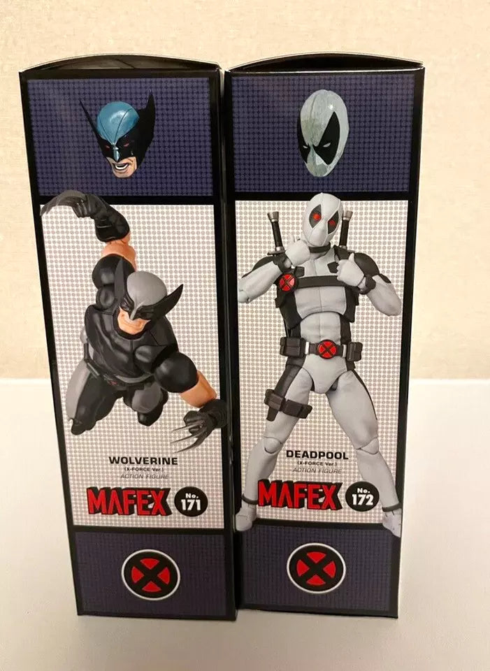 WOLVERINE X-FORCE Ver. & DEADPOOL X-FORCE Ver. Action Figures Set by MAFEX