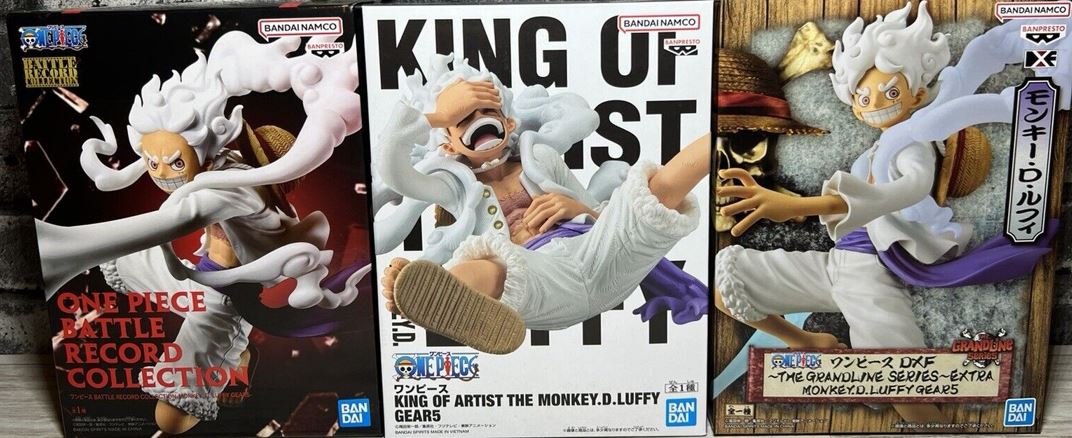 Anime One Piece Monkey D Luffy Gear5 Nika set of 3 Figure BANPREST Japan