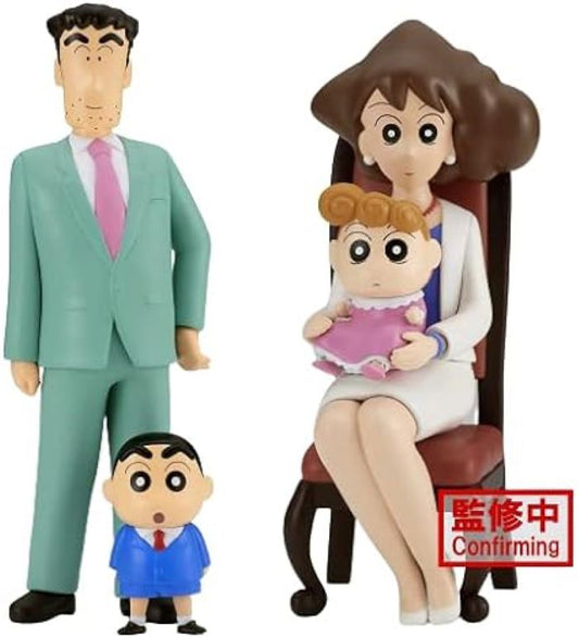 Banpresto Japan Crayon Shin-chan Nohara Family Photo Figure Set of 2