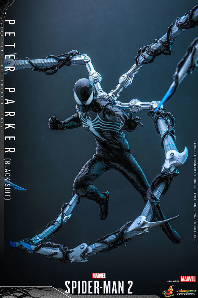 Hot Toys VGM56B Marvel's Spider-Man 2 1/6 Peter Parker Black Special Suit