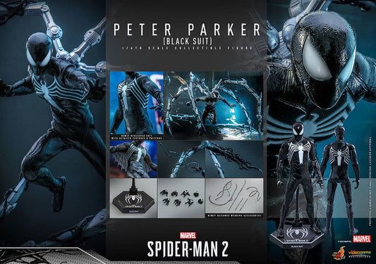 Hot Toys VGM56B Marvel's Spider-Man 2 1/6 Peter Parker Black Special Suit