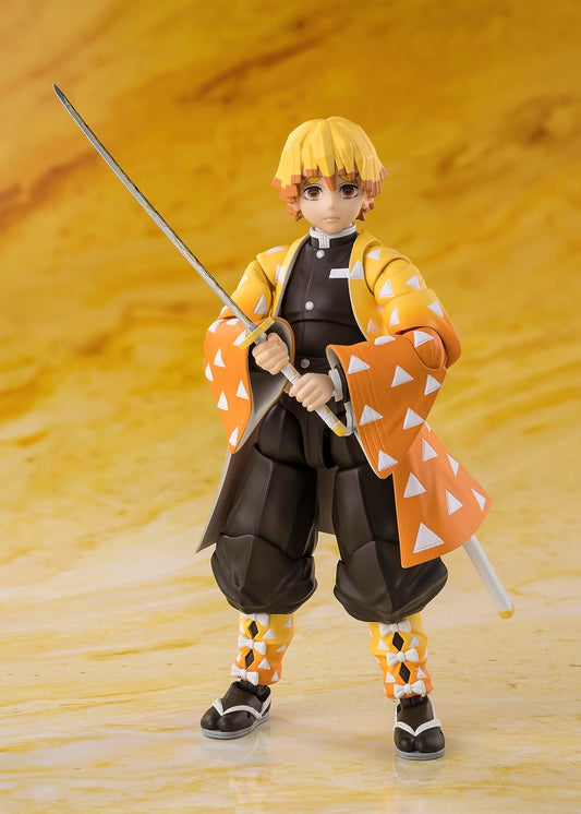 BANDAI S.H.Figuarts Demon Slayer Zenitsu Agatsuma Kimetsu Yaiba Figure From JPN