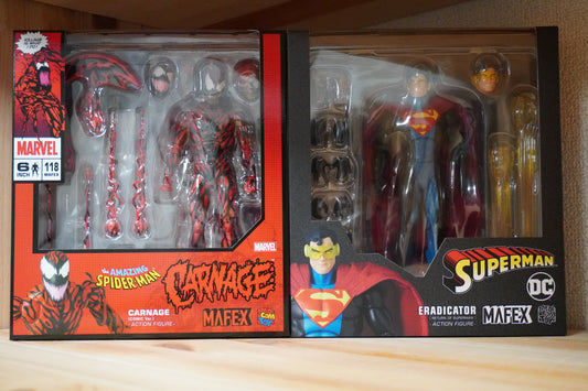 Mafex No.118 Spider-Man Carnage & No.219 Eradicator (Return of Superman) Figures