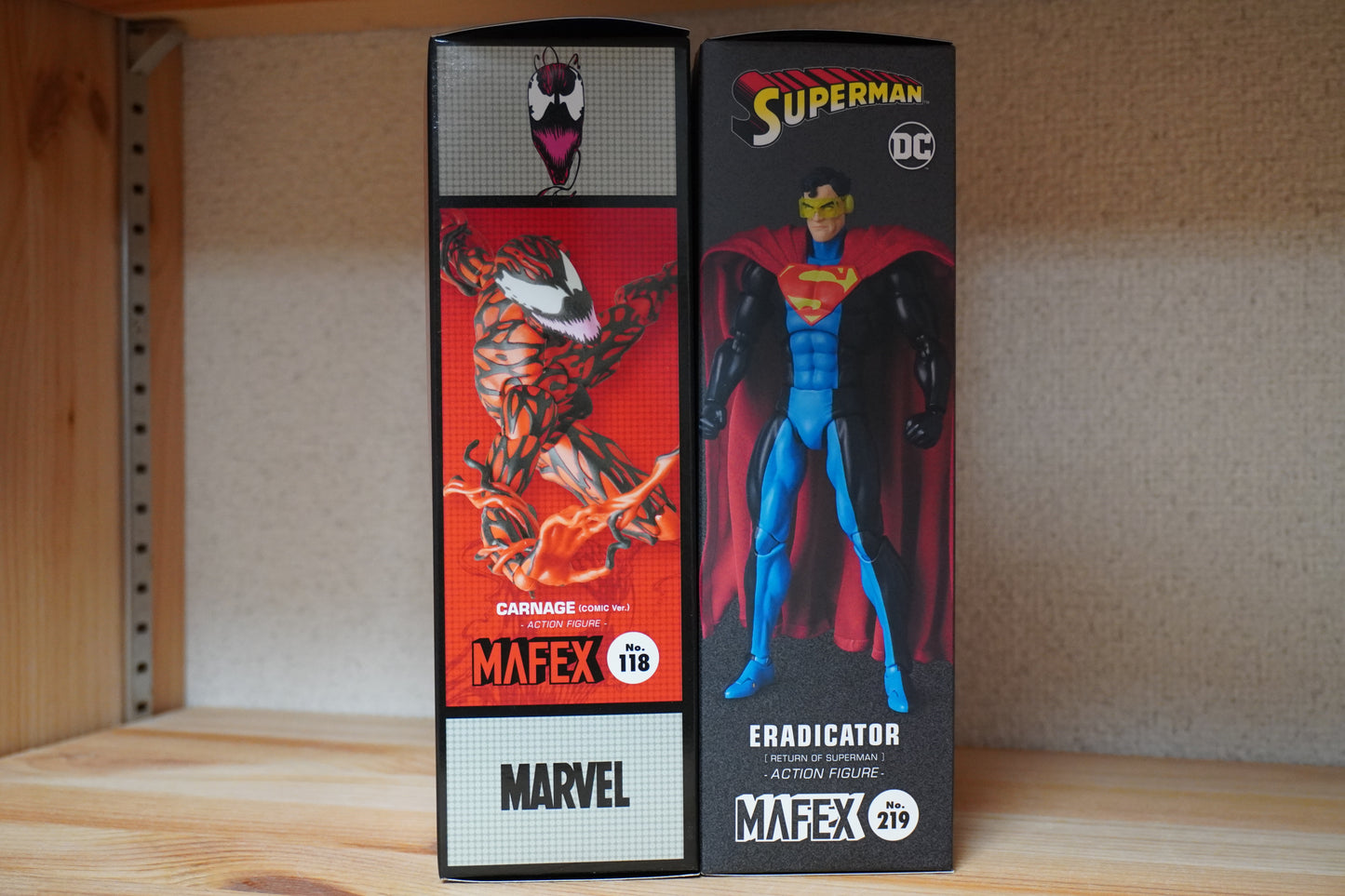 Mafex No.118 Spider-Man Carnage & No.219 Eradicator (Return of Superman) Figures