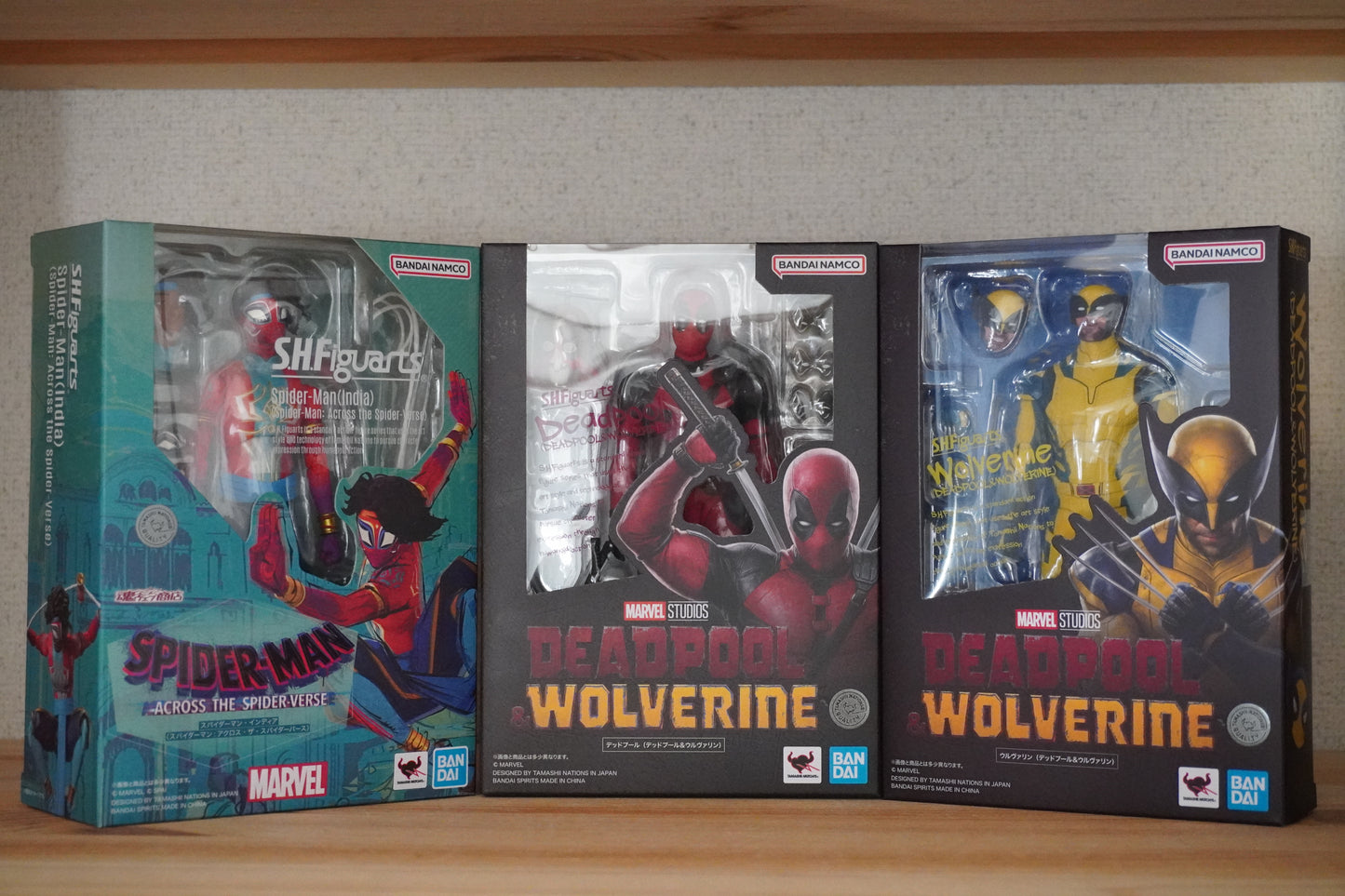 Bandai S.H.Figuarts Deadpool & Wolverine + Spider-Man India Marvel Figure Set