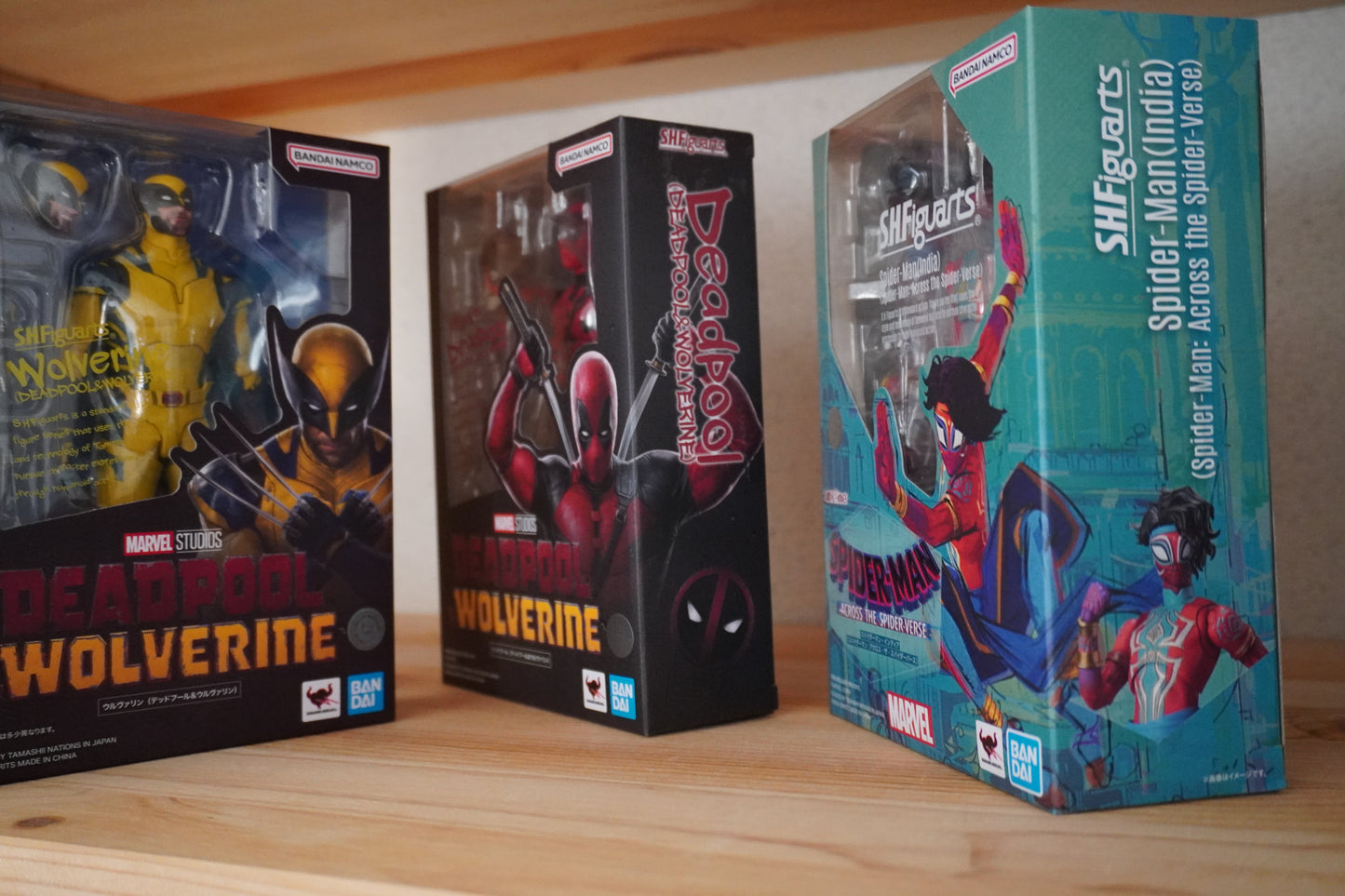 Bandai S.H.Figuarts Deadpool & Wolverine + Spider-Man India Marvel Figure Set