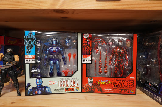 MAFEX IRON MAN Stealth Ver. No.231 & CARNAGE Comic Ver. No.118 Action Figure Set
