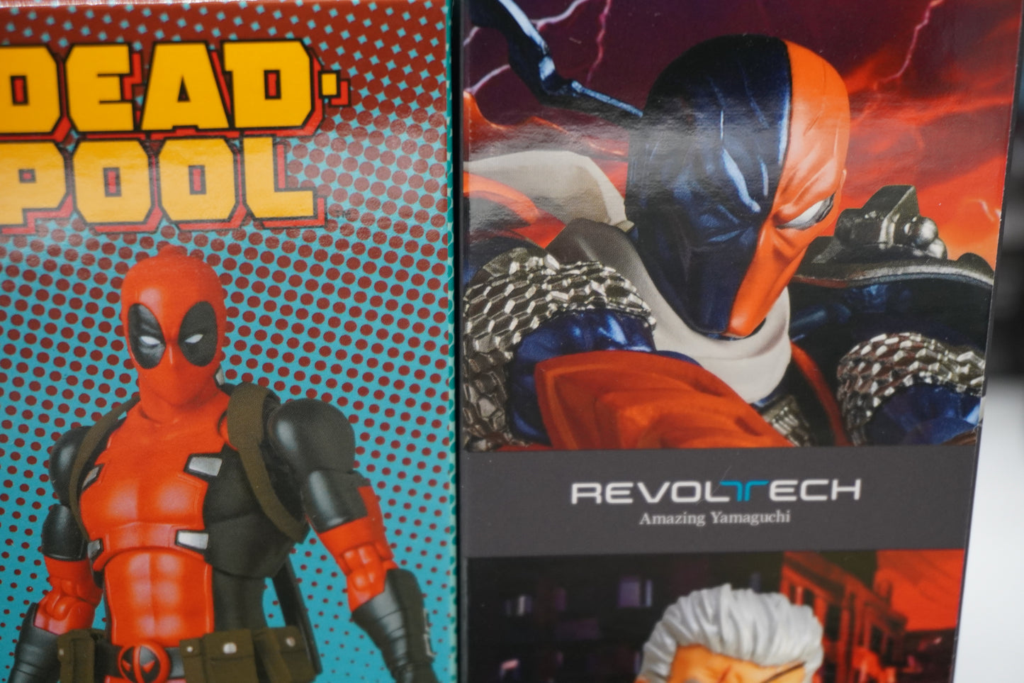 Revoltech Deathstroke Ver.1.5 & MAFEX Deadpool Gurihiru Ver. Action Figure Set