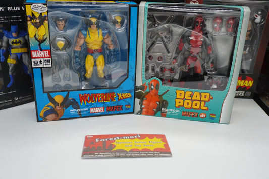 MEDICOM TOY MAFEX No.096 WOLVERINE & No.082 DEADPOOL GURIHIRU Ver. Figures Set