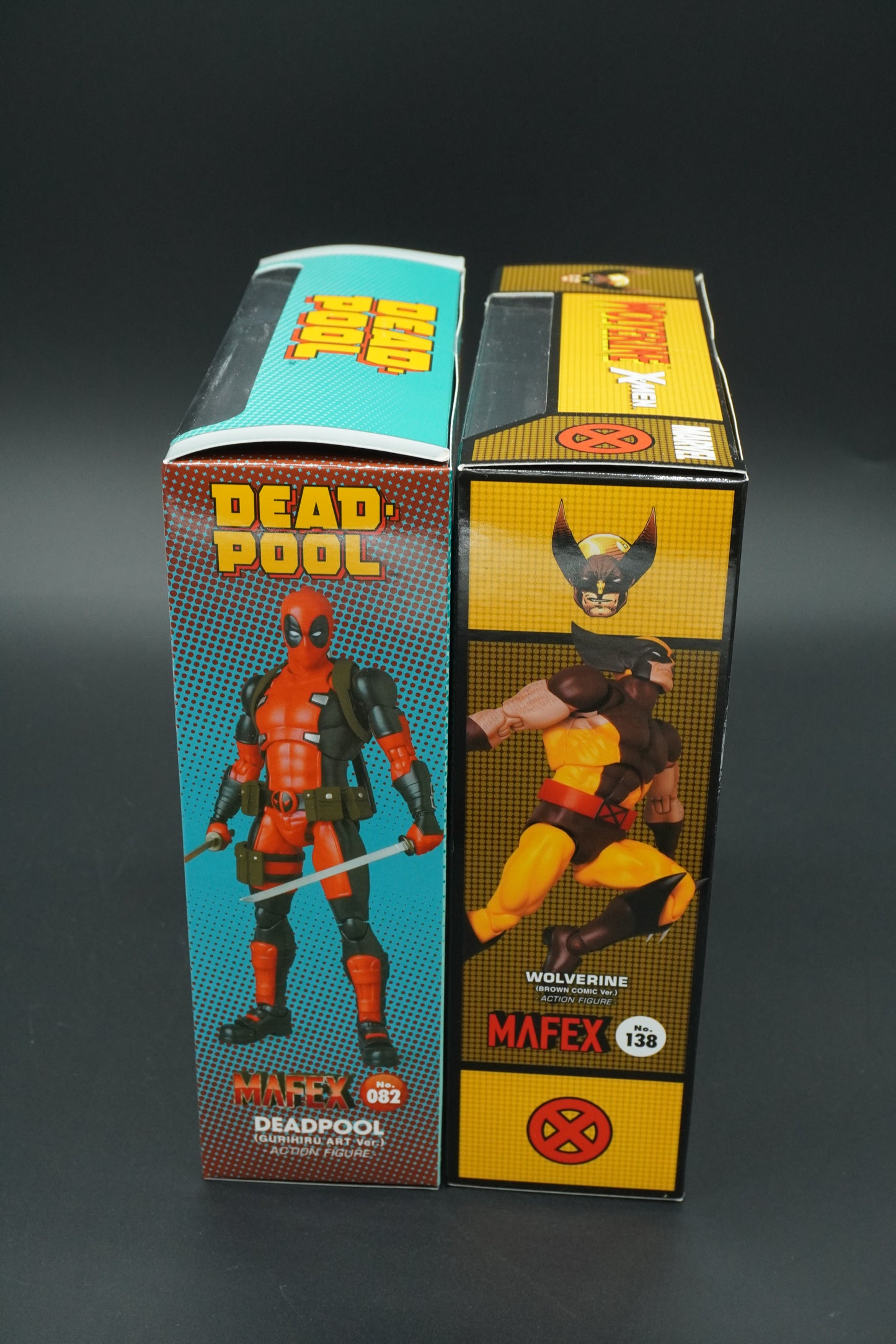 MAFEX No.138 Wolverine Brown Comic Ver & No.082 Deadpool Gurihiru Art Set JAPAN