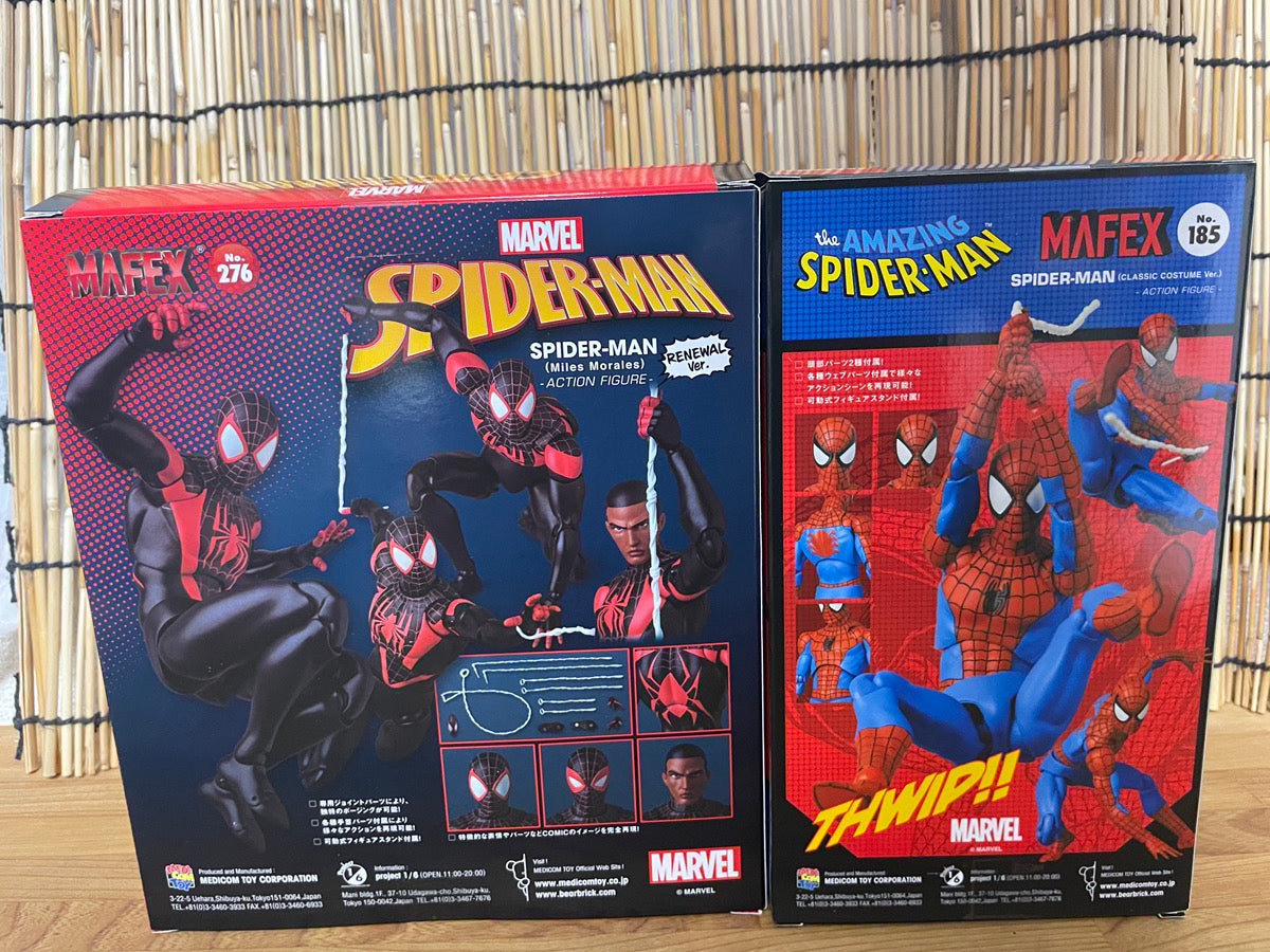 MAFEX SPIDER-MAN Miles Morales & Classic Ver. No.276 No.185 Figures MEDICOM TOY