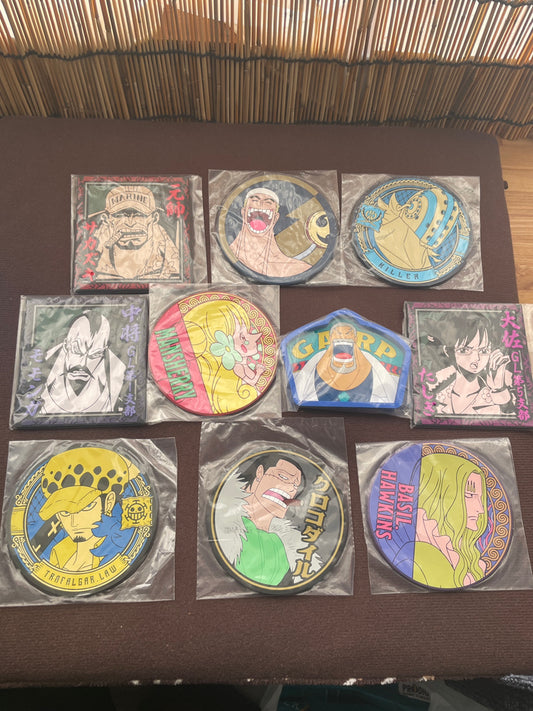 One Piece Character Rubber Coaster Set 10pcs Assort Anime Collection