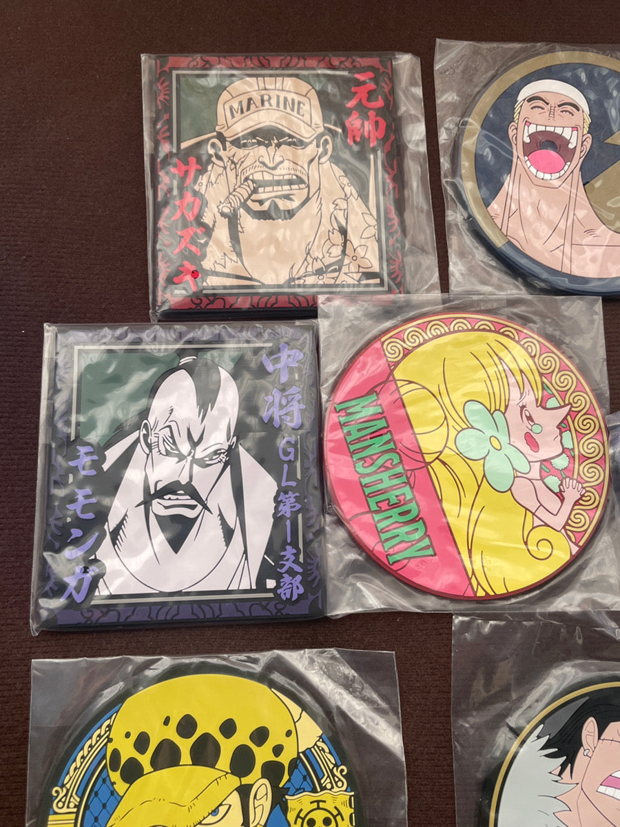 One Piece Character Rubber Coaster Set 10pcs Assort Anime Collection