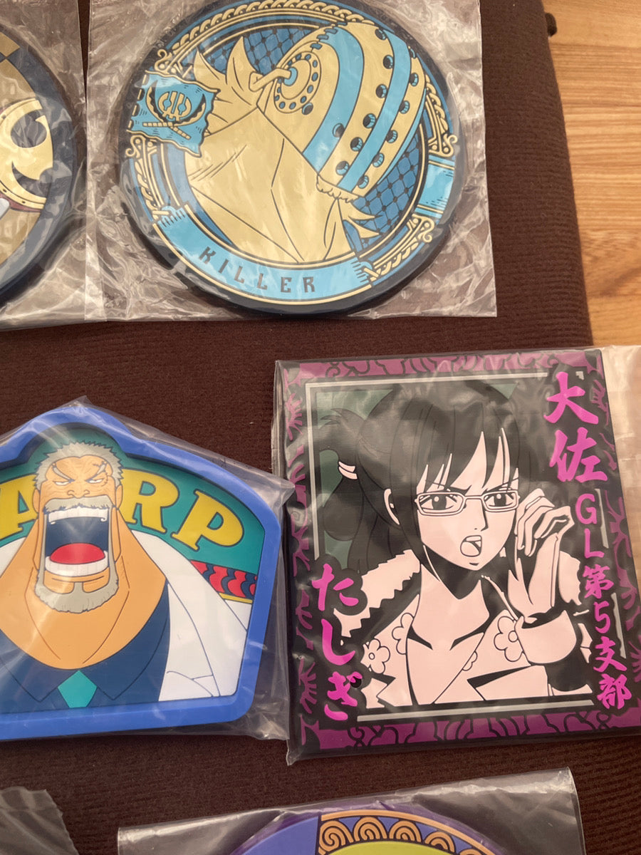 One Piece Character Rubber Coaster Set 10pcs Assort Anime Collection