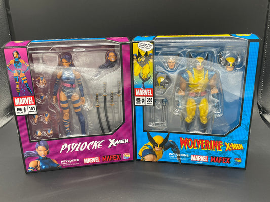 MAFEX Psylocke No.141 Wolverine No.096 X-Men Comic Ver Figure Set from Japan