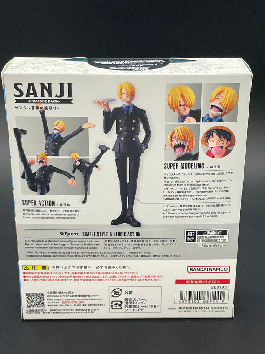 S.H.Figuarts One Piece Sanji Romance Dawn Action Figure 6.1in TAMASHII NATIONS