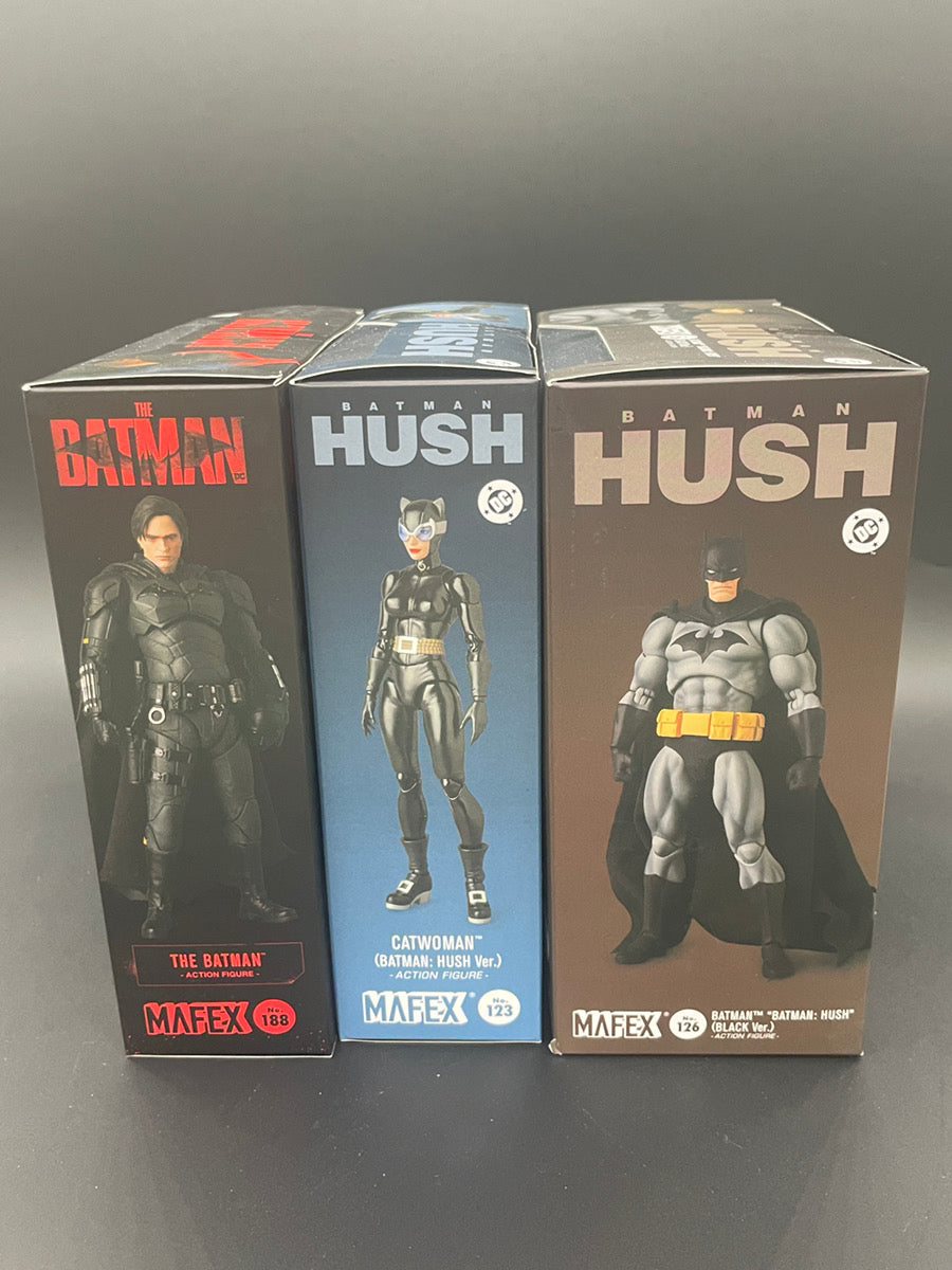 MAFEX Batman Bundle No188 The Batman No126 Batman HUSH Black No123 Catwoman HUSH