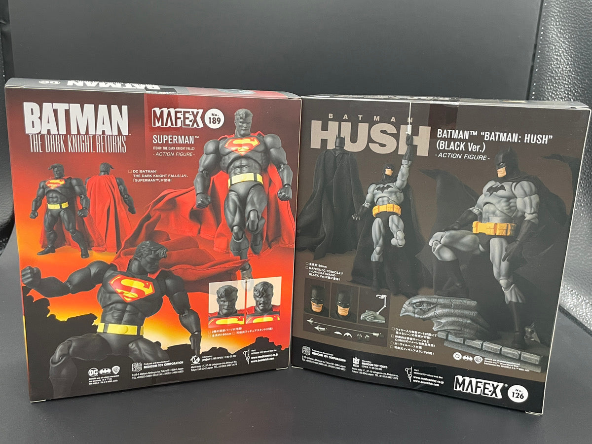 MAFEX No.189 Superman TDKR Dark Knight Falls No.126 Batman HUSH Black Version Set