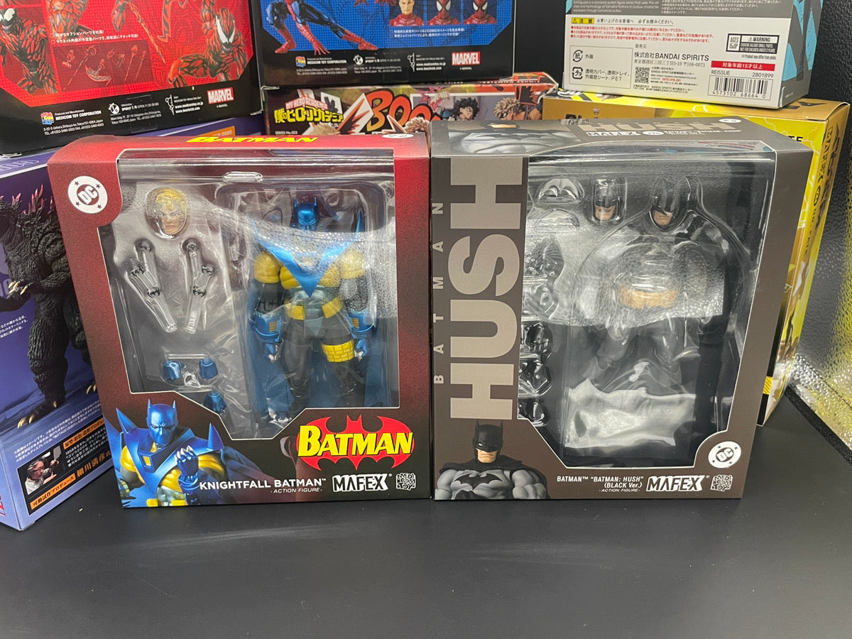 MAFEX No.126 Hush Batman Black Ver & No.144 Knightfall Batman Figures from Japan