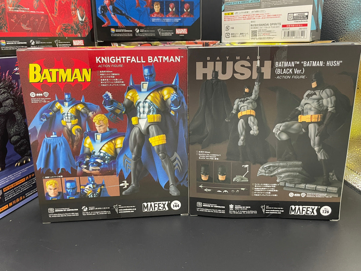 MAFEX No.126 Hush Batman Black Ver & No.144 Knightfall Batman Figures from Japan