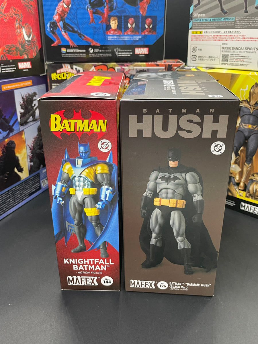 MAFEX No.126 Hush Batman Black Ver & No.144 Knightfall Batman Figures from Japan
