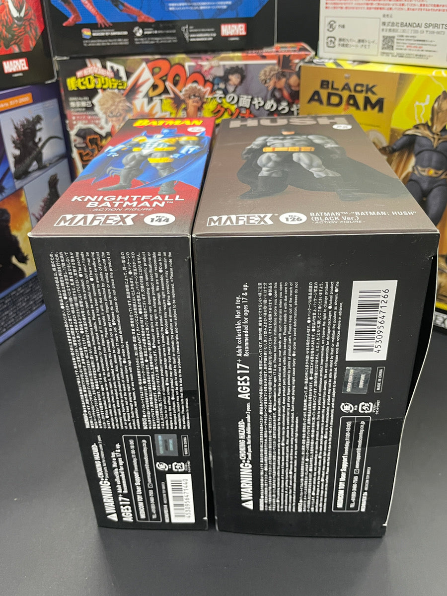 MAFEX No.126 Hush Batman Black Ver & No.144 Knightfall Batman Figures from Japan