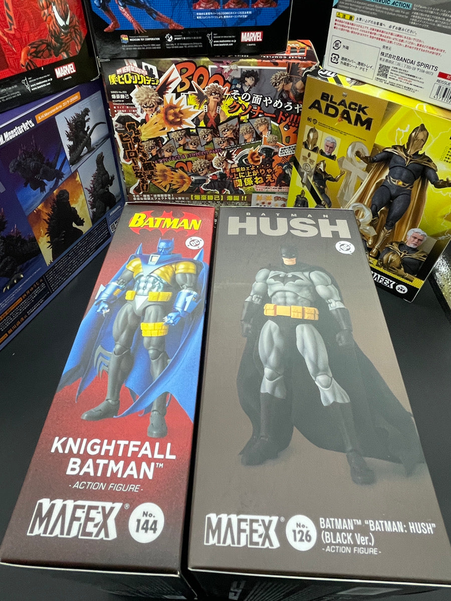 MAFEX No.126 Hush Batman Black Ver & No.144 Knightfall Batman Figures from Japan