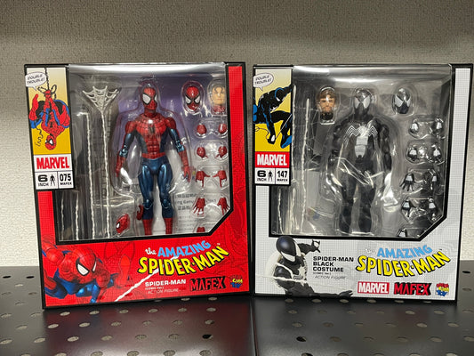 MAFEX No.075 Spider-Man Comic Ver No.147 Black Costume Figures Set Marvel JAPAN