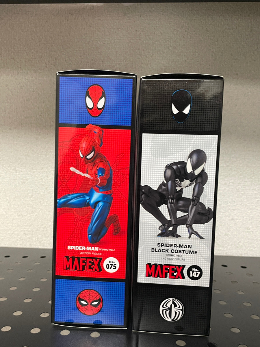 MAFEX No.075 Spider-Man Comic Ver No.147 Black Costume Figures Set Marvel JAPAN