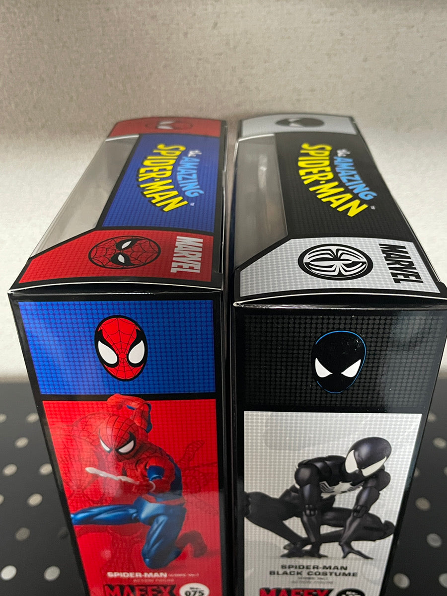 MAFEX No.075 Spider-Man Comic Ver No.147 Black Costume Figures Set Marvel JAPAN