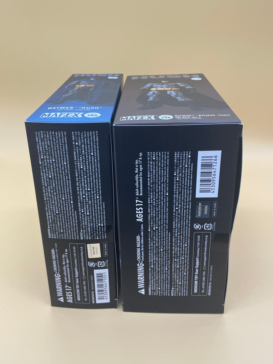 MAFEX Batman HUSH No.105 Blue Ver. & No.126 Black Ver. Action Figure 2 Set DC