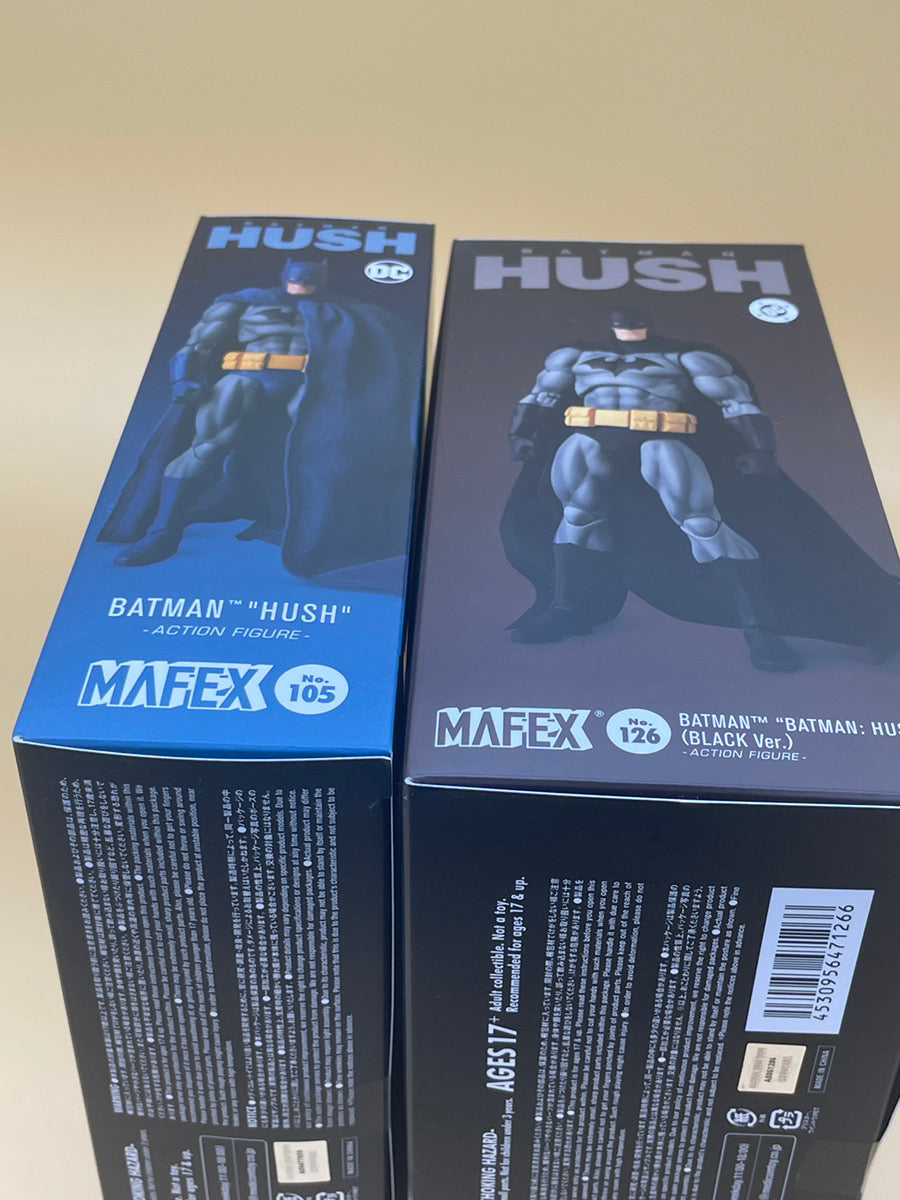 MAFEX Batman HUSH No.105 Blue Ver. & No.126 Black Ver. Action Figure 2 Set DC